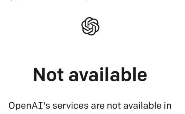 Openai's services are not available in your country